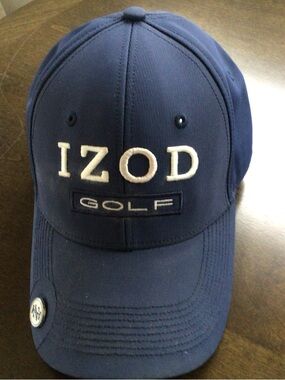 Izod Navy Blue Golf Cap with White Embroidered Logo